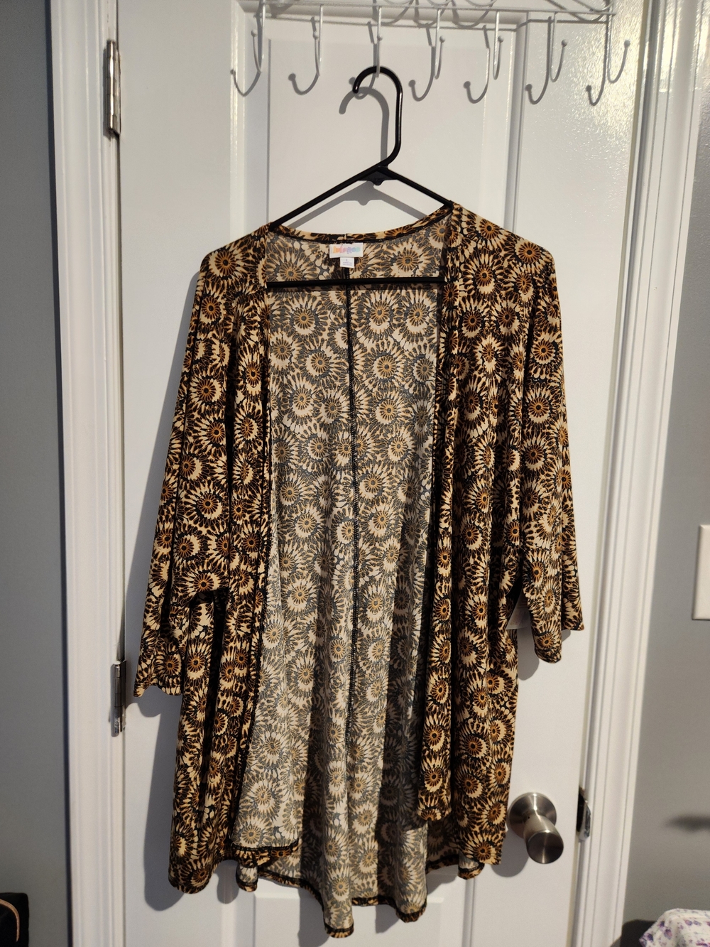 LuLaRoe Brown and Cream Sunburst Kimono